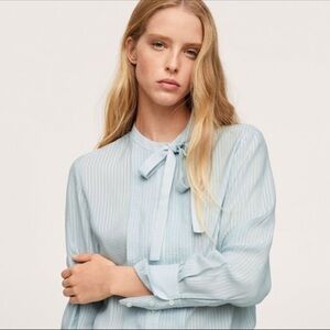 Mango Tie-neck blouse NWT